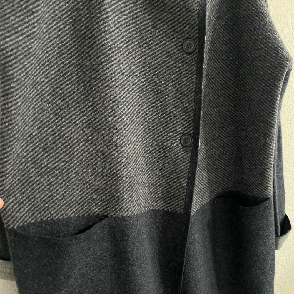 NWT POETRY FUNNEL-NECK COAT BOILED WOOL US SIZE 14 XXL NAVY & WHITE Long Sweater - Picture 4 of 16
